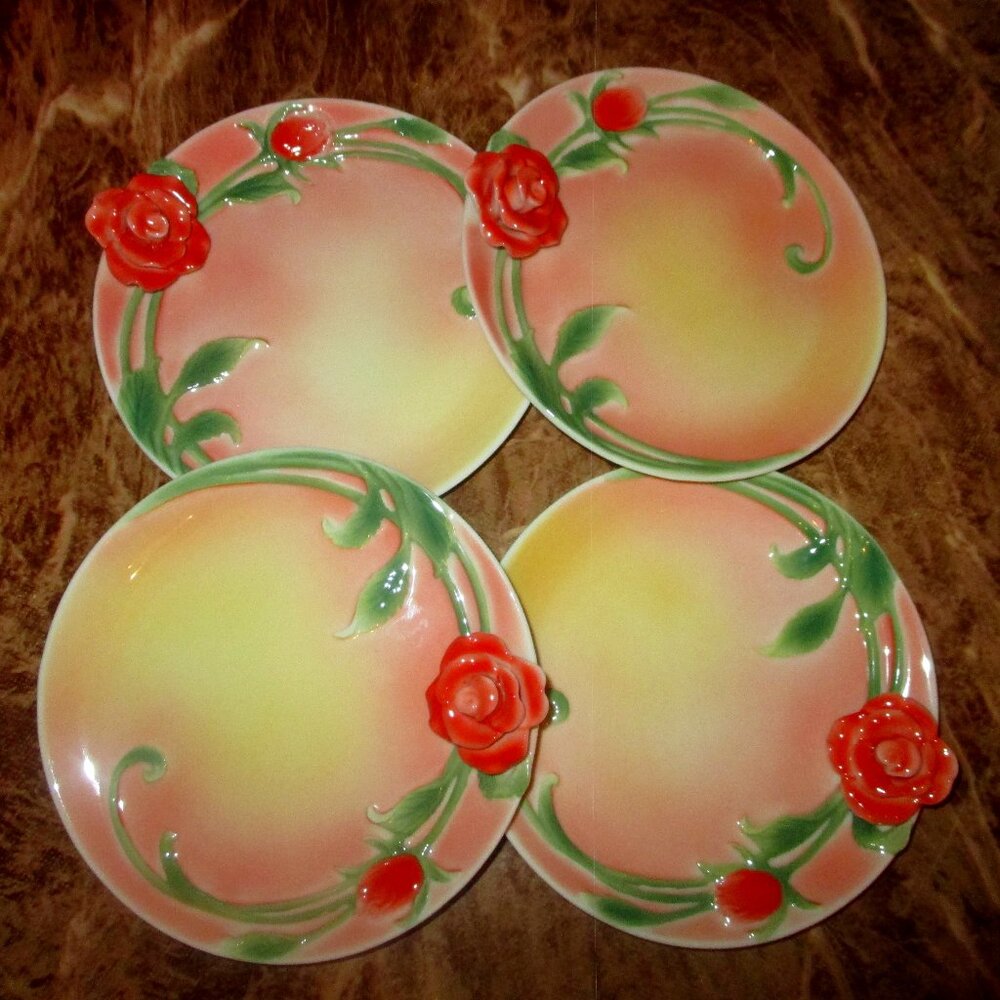 Raised Rose Candy/Cookie Dish - Picture 2 of 9